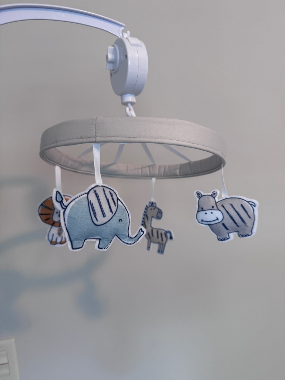 Soft Grey Woodland Animal Crib Mobile - Neutral Nursery Mobile